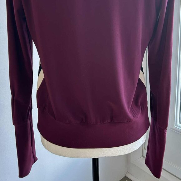 Norma Kamali Plum Stretch Iconic Track Jacket w/ Contrast Racing Stripes – US S - Picture 8 of 11